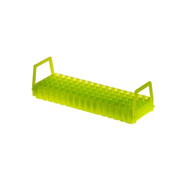 cryogenic vial rack, yellow